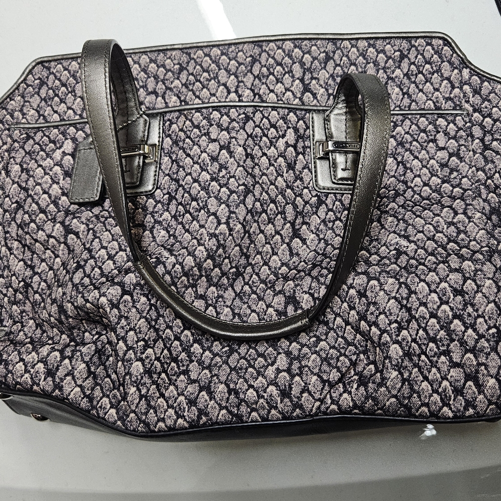 Coach Black and Gray Snakeskin Shoulder Bag